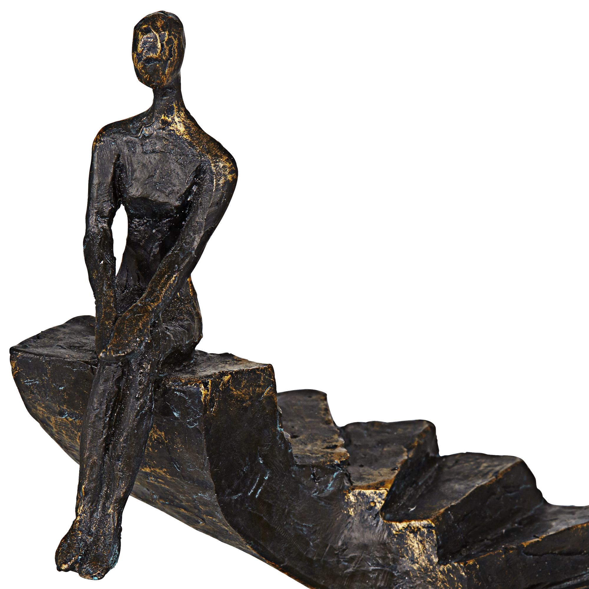 Climbing Stairs Bronze 13 3/4" High Sculpture 6C503 Lamps Plus