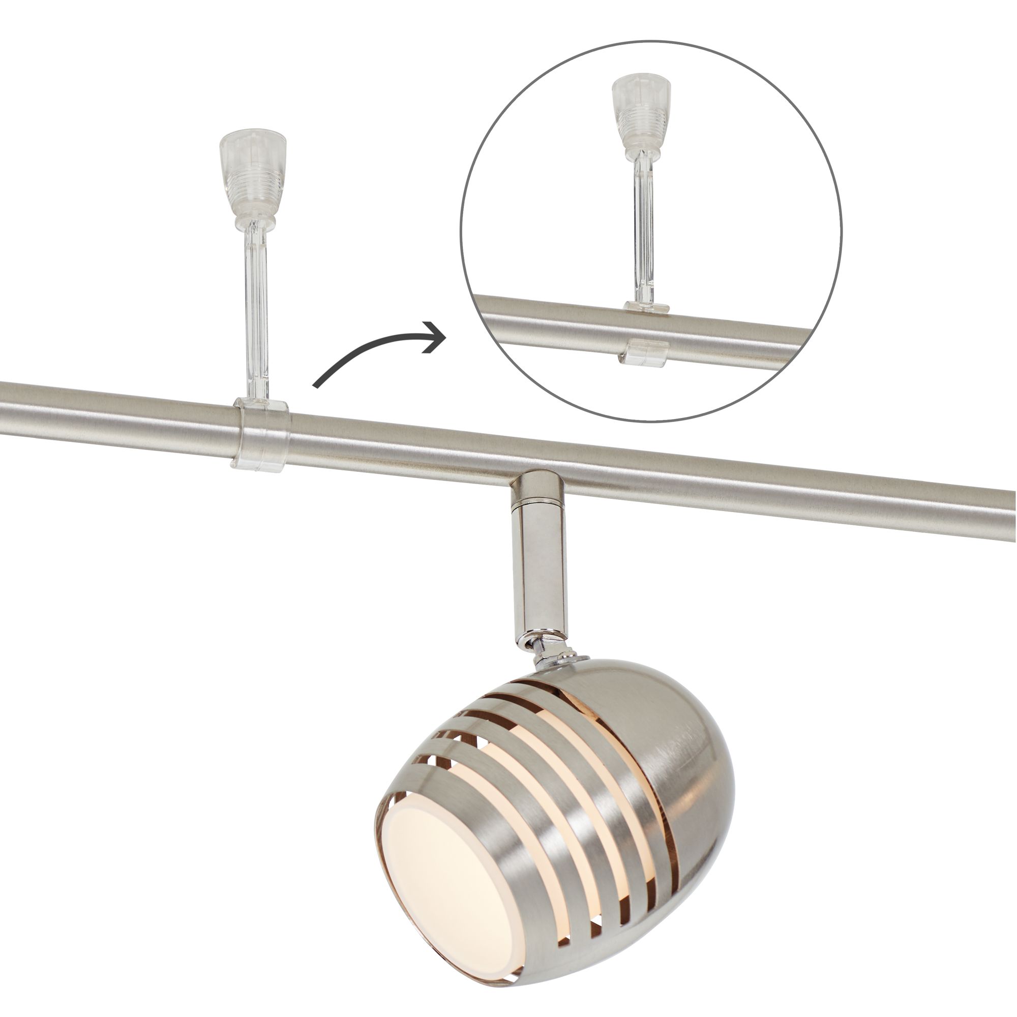 Pro Track Zephyr 6Light Satin Nickel LED Track Kit Fixture 6C900