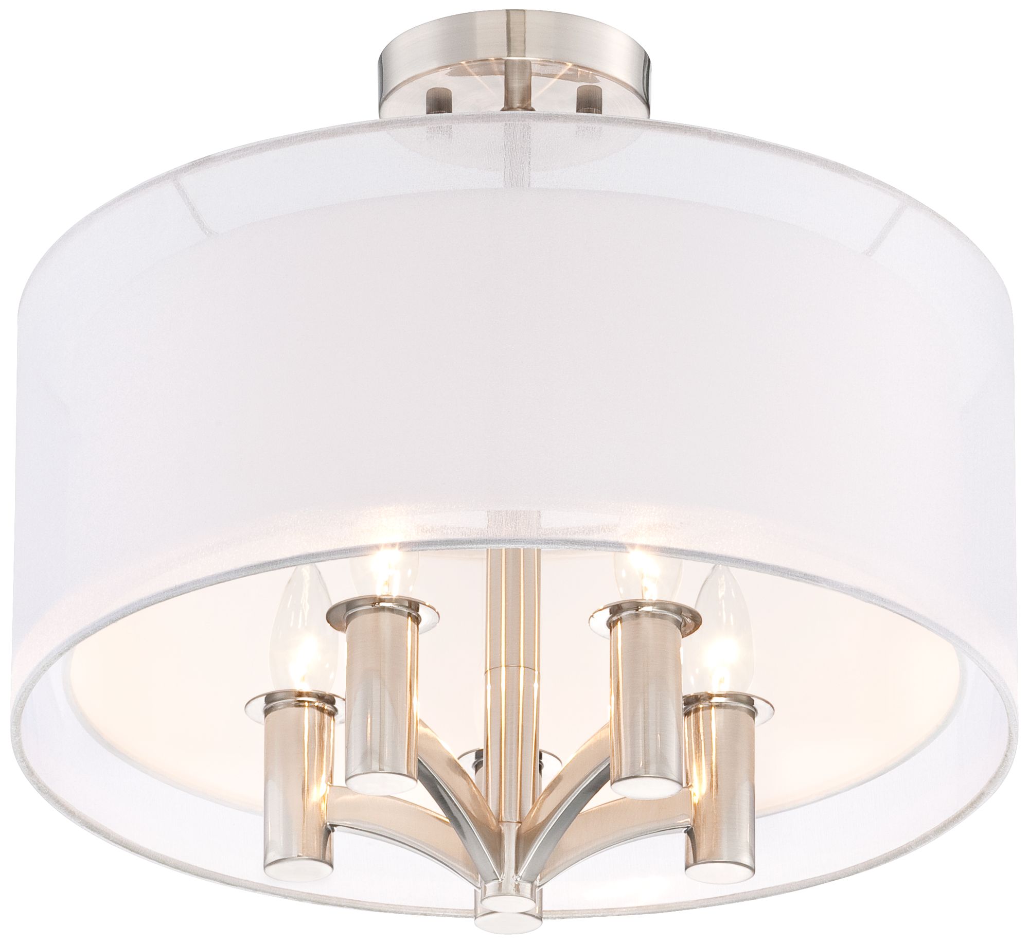 Caliari 18" Wide Brushed Nickel 5Light Ceiling Light 6C902 Lamps Plus