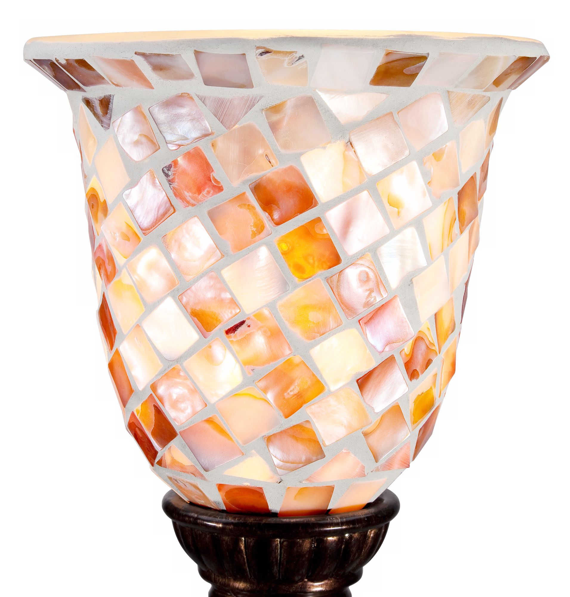 Mosaic Ivory Glass 12" High Uplight Accent Lamp 6D101 Lamps Plus