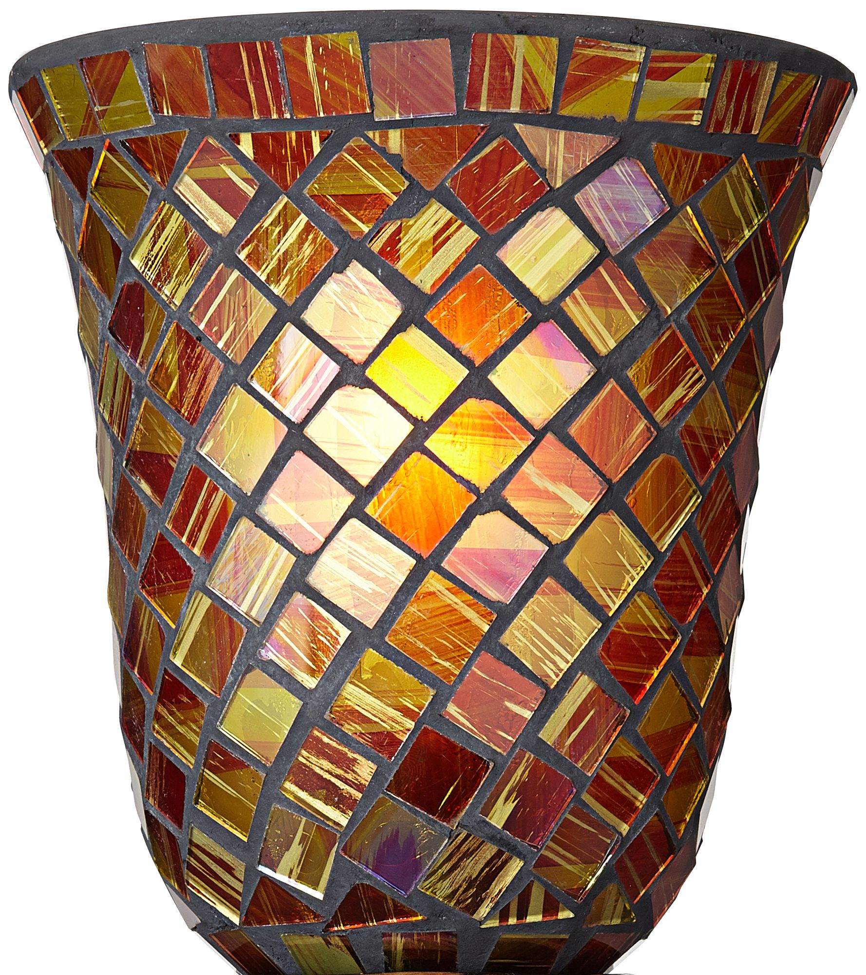Mosaic Brown Glass 12" High Uplight Accent Lamp 6D103 Lamps Plus