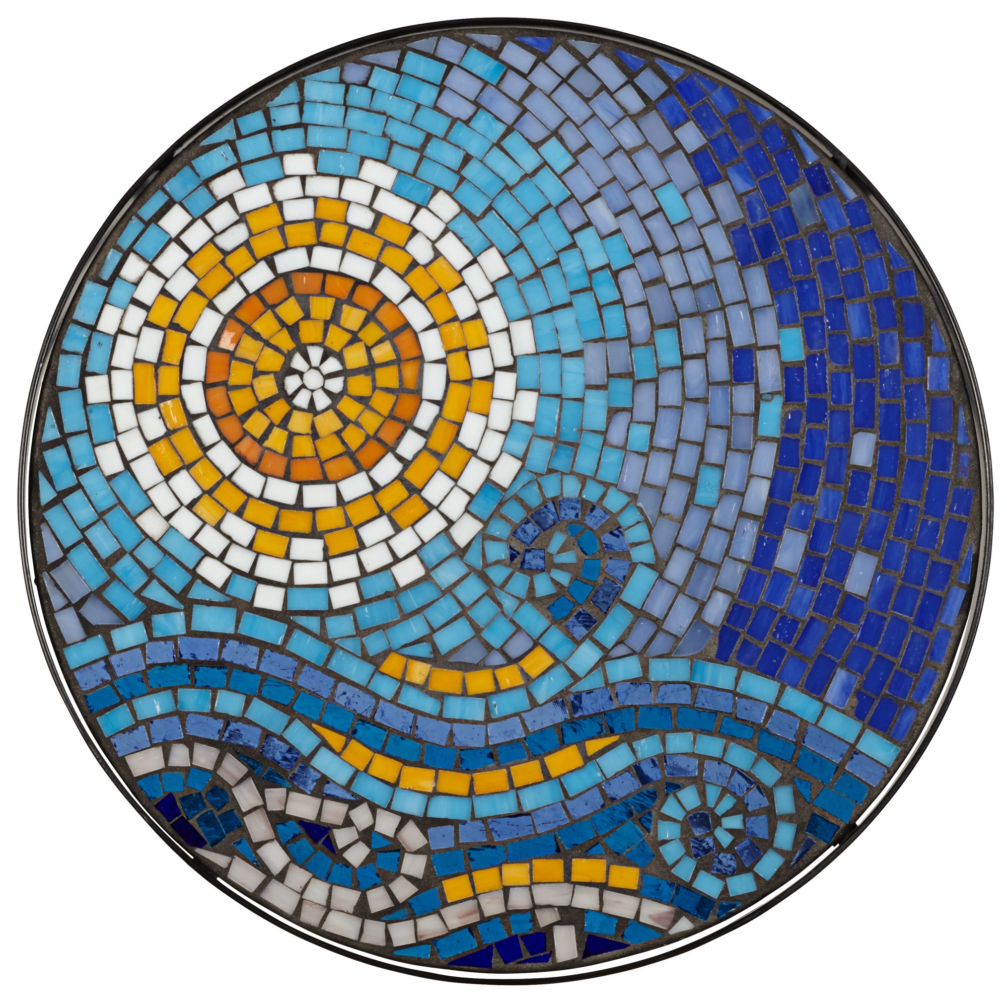 Ocean Mosaic Black Iron Outdoor Accent Table 6F091 Lamps Plus