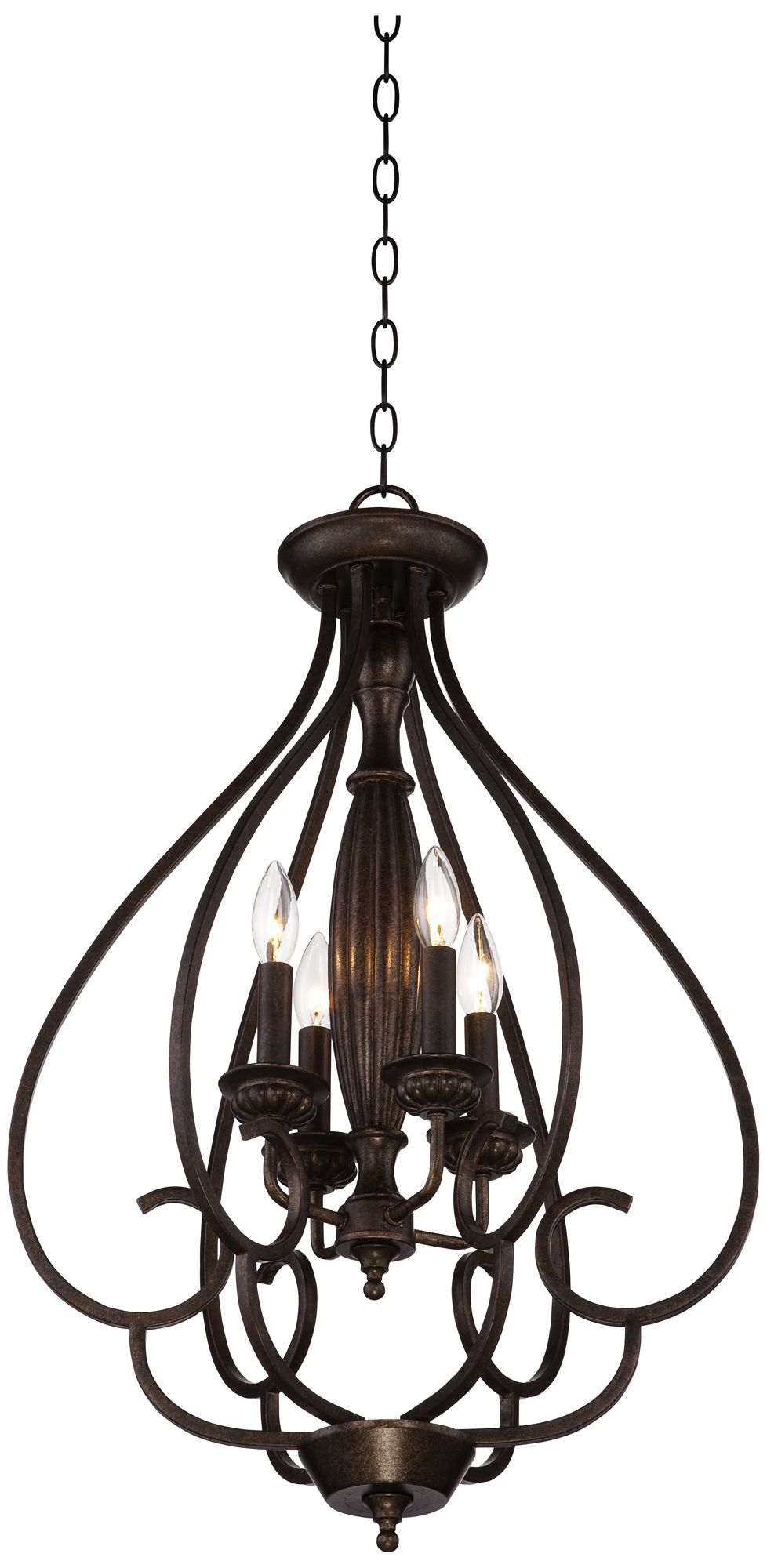 Dunnell 18 3/4" Wide Bronze Foyer Chandelier 6F099 Lamps Plus