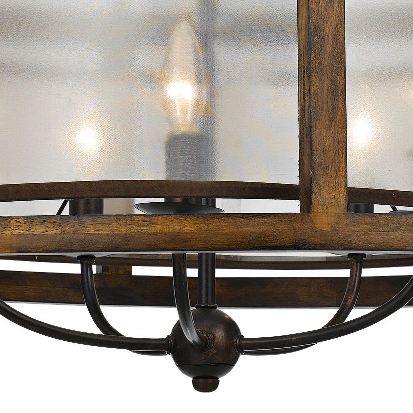 Mission 26" Wide Wood 5Light Pendant Chandelier 6N665 Lamps Plus