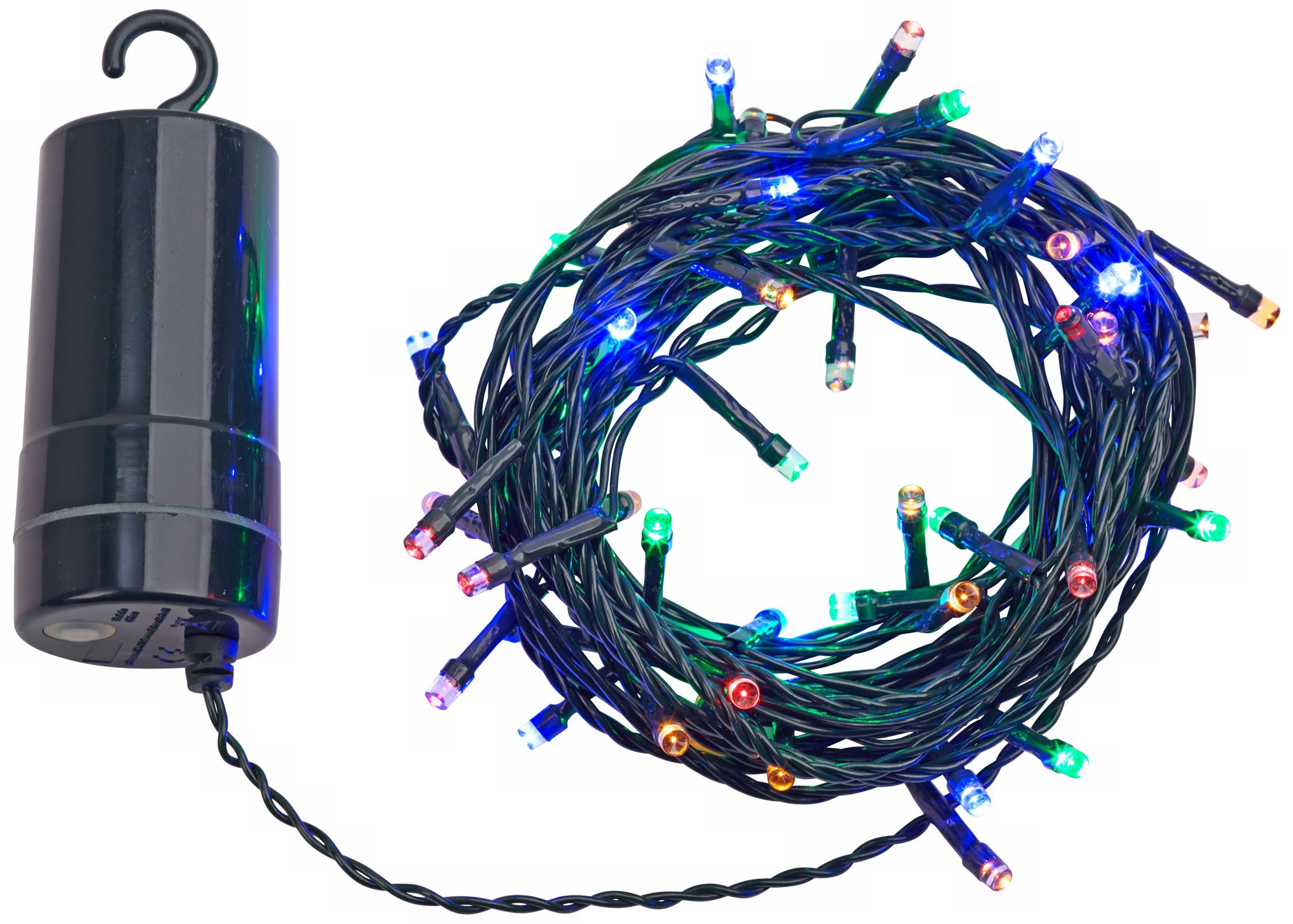 Multicolor 17' Battery Operated Timer LED String Lights 6R659
