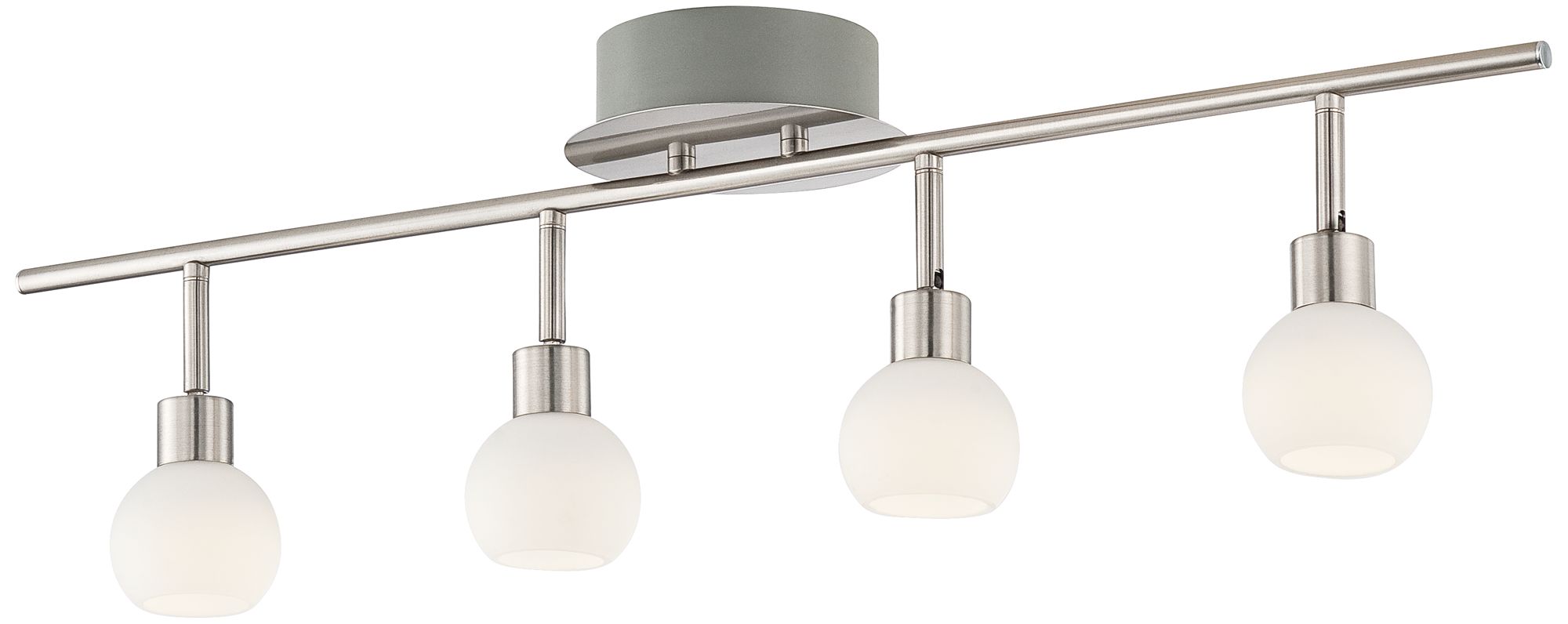 Pro Track Globe Nickel 4Light LED PlugIn Track Fixture 6V918