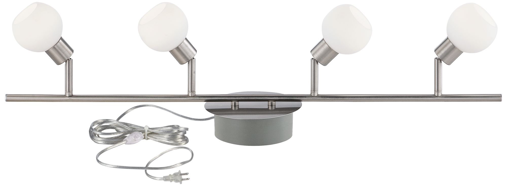 Pro Track Globe Nickel 4Light LED PlugIn Track Fixture 6V918