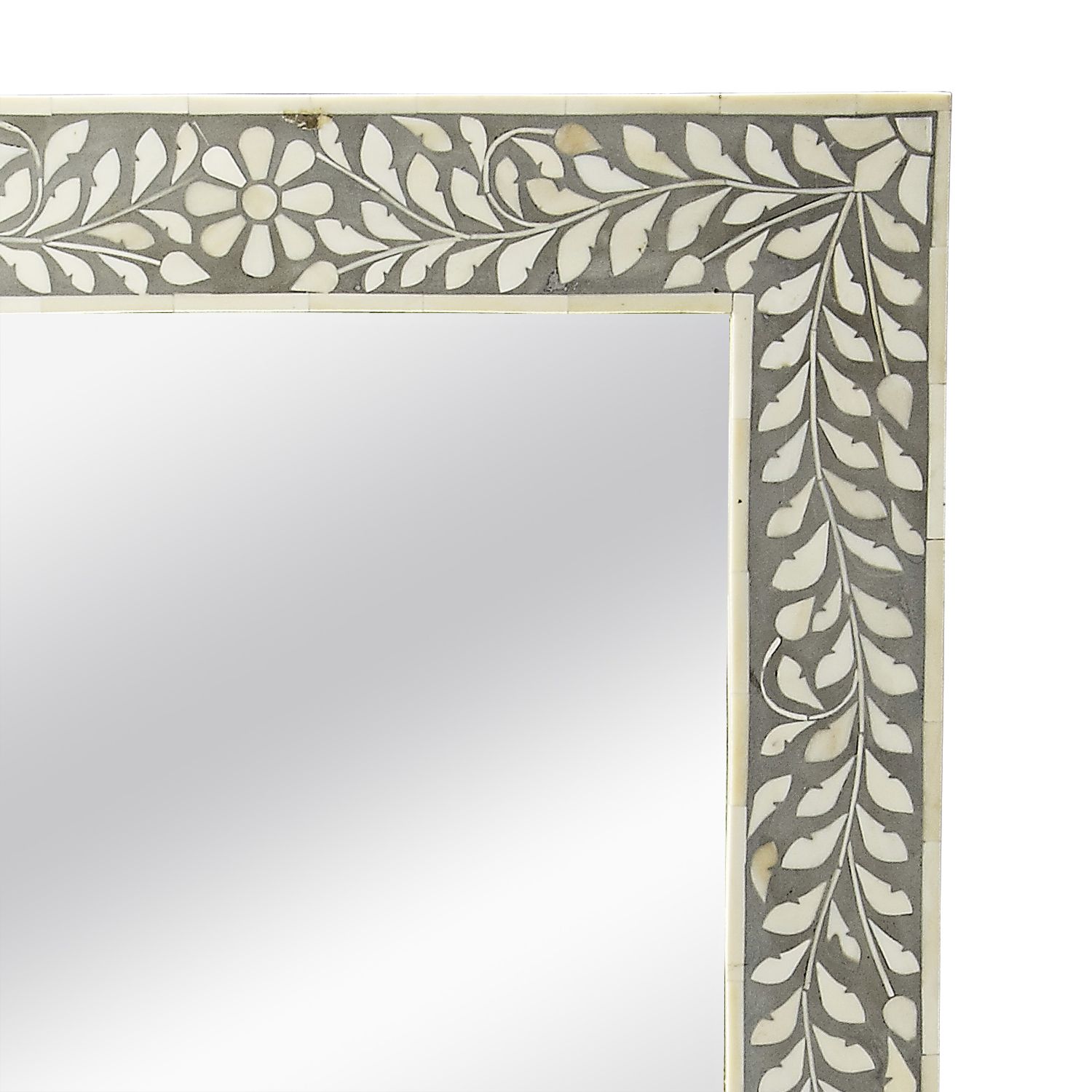 Laviano Gray Bone Inlay 20 1/2" x 36 1/2" Wall Mirror 6X695 Lamps Plus