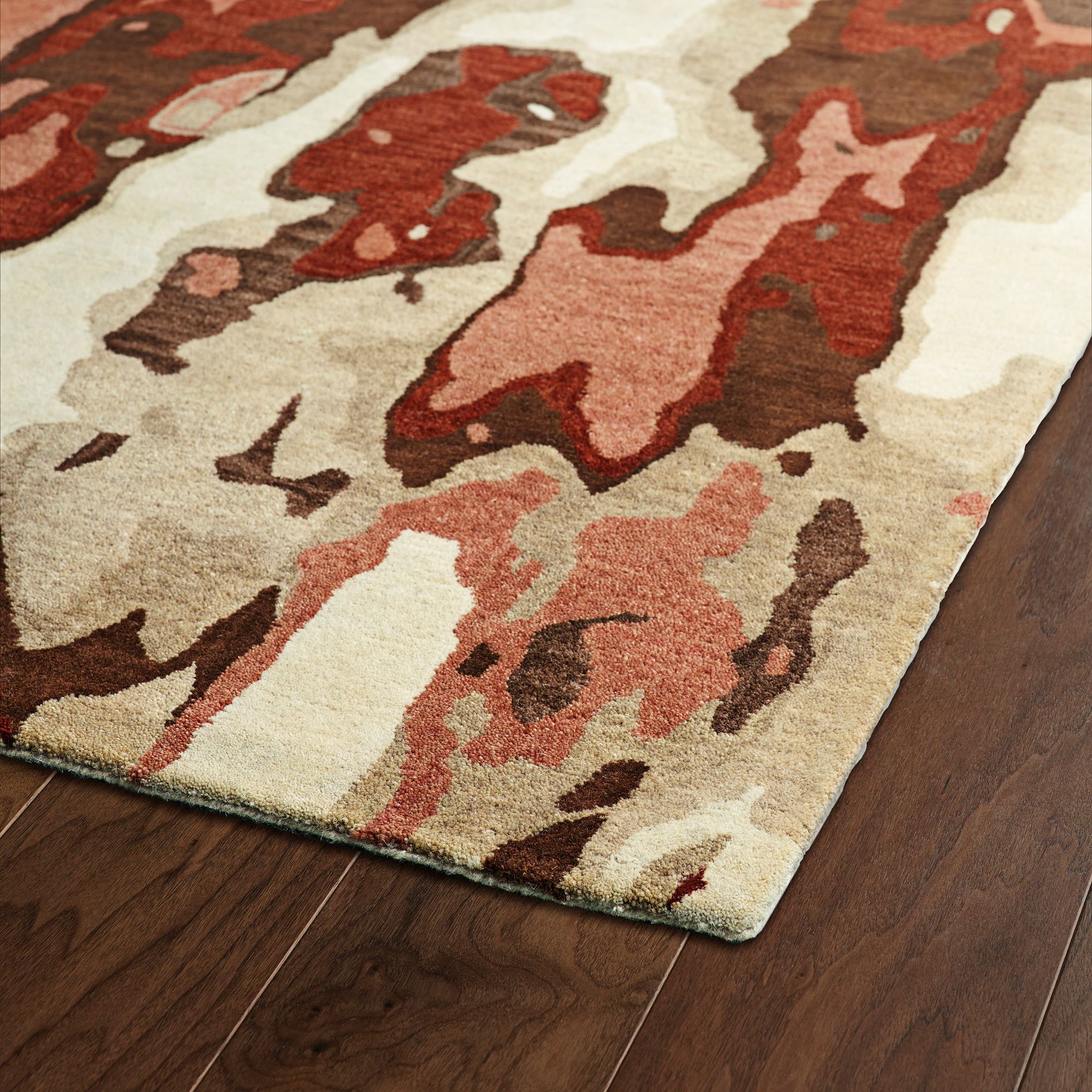 Kaleen Brushstrokes BRS0530 Red Wool Area Rug 6Y437 Lamps Plus