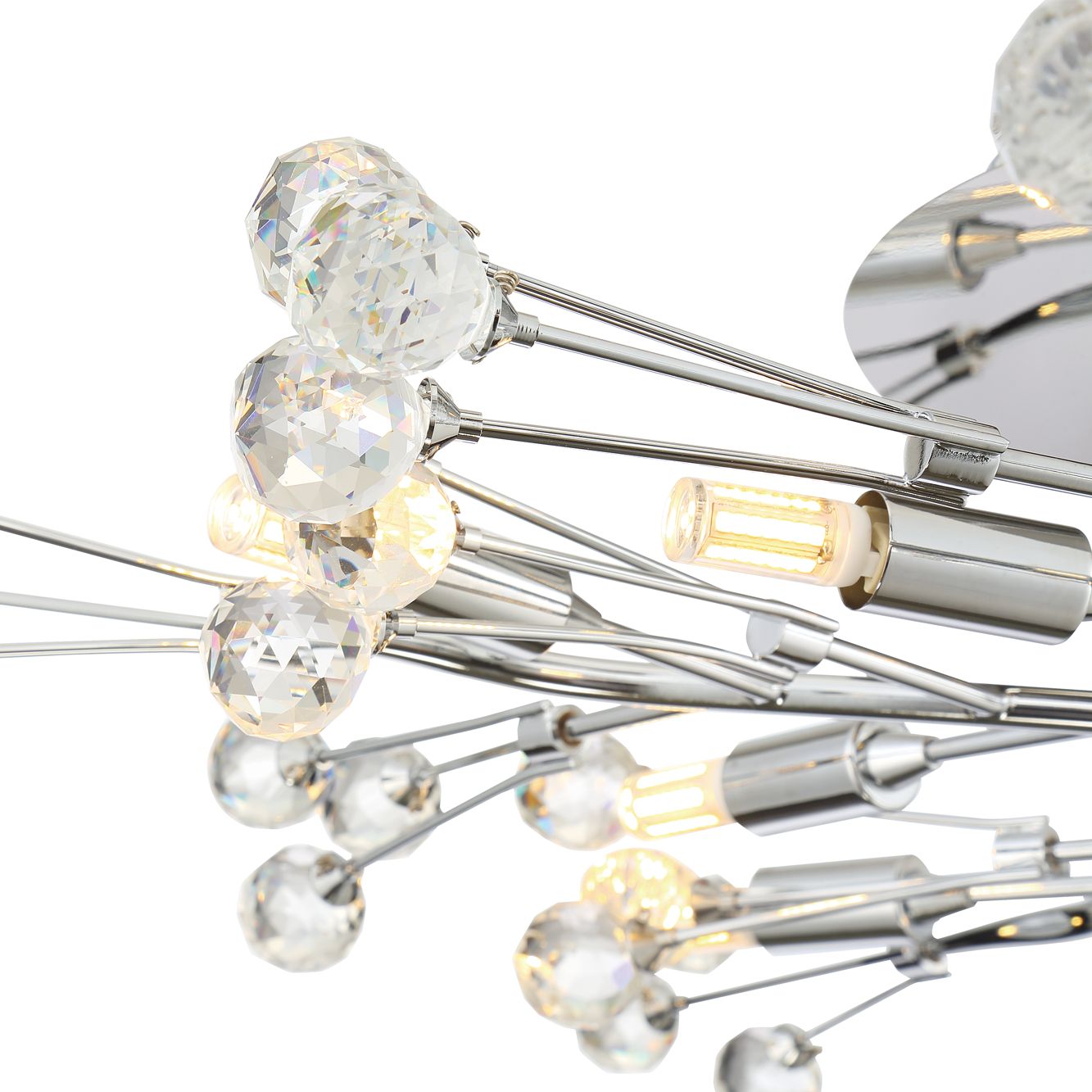 Possini Euro Crystal Berry Chrome 10Light LED Ceiling Light 70X94