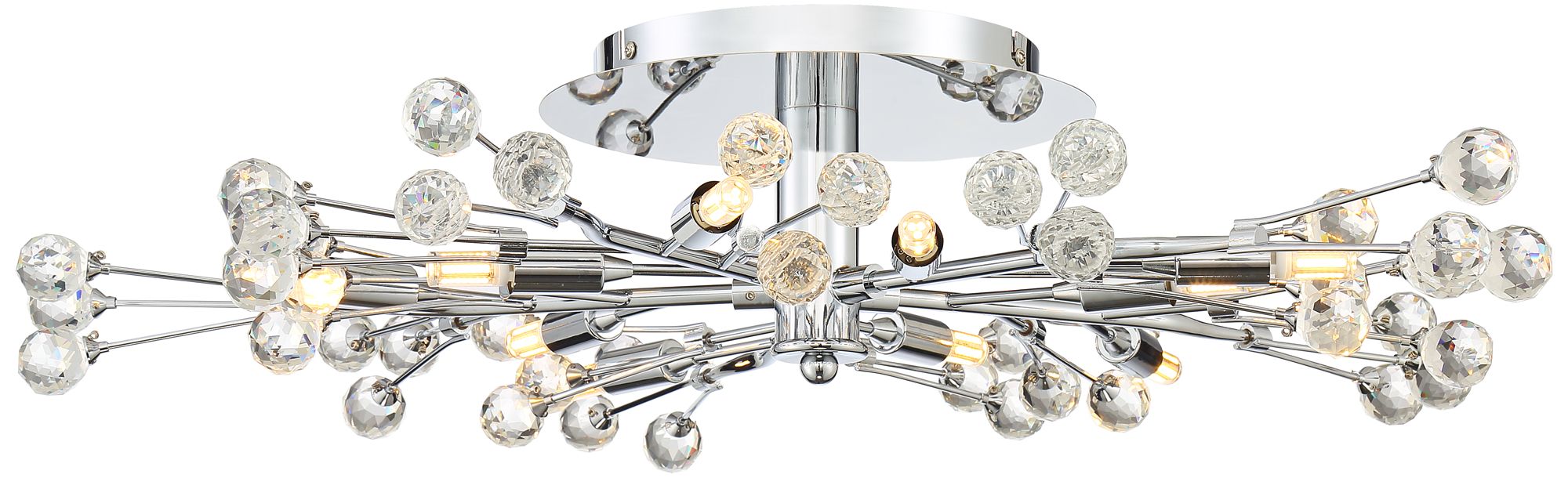 Possini Euro Crystal Berry Chrome 10Light LED Ceiling Light 70X94