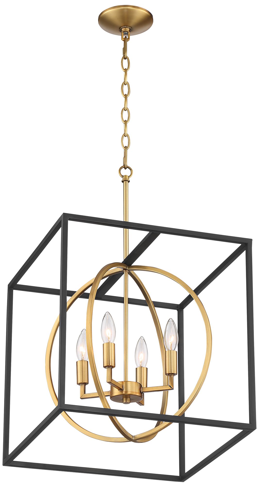 Sydney 16 1/2" Wide Black 4Light Foyer Pendant Light 71J41 Lamps Plus