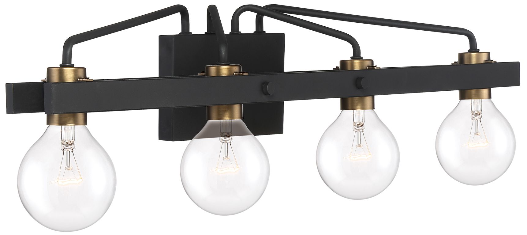 Ravella 33 1/4" Wide Black 4Light Vanity Bath Light 71J56 Lamps Plus