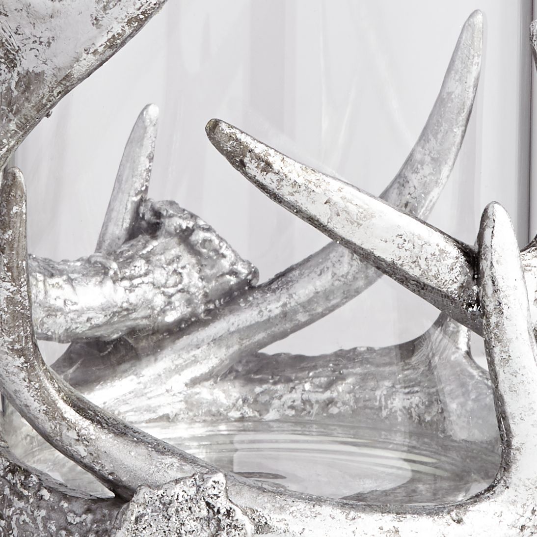 Abie Silver Antler Candle Holder with Glass Tube 71P89 Lamps Plus