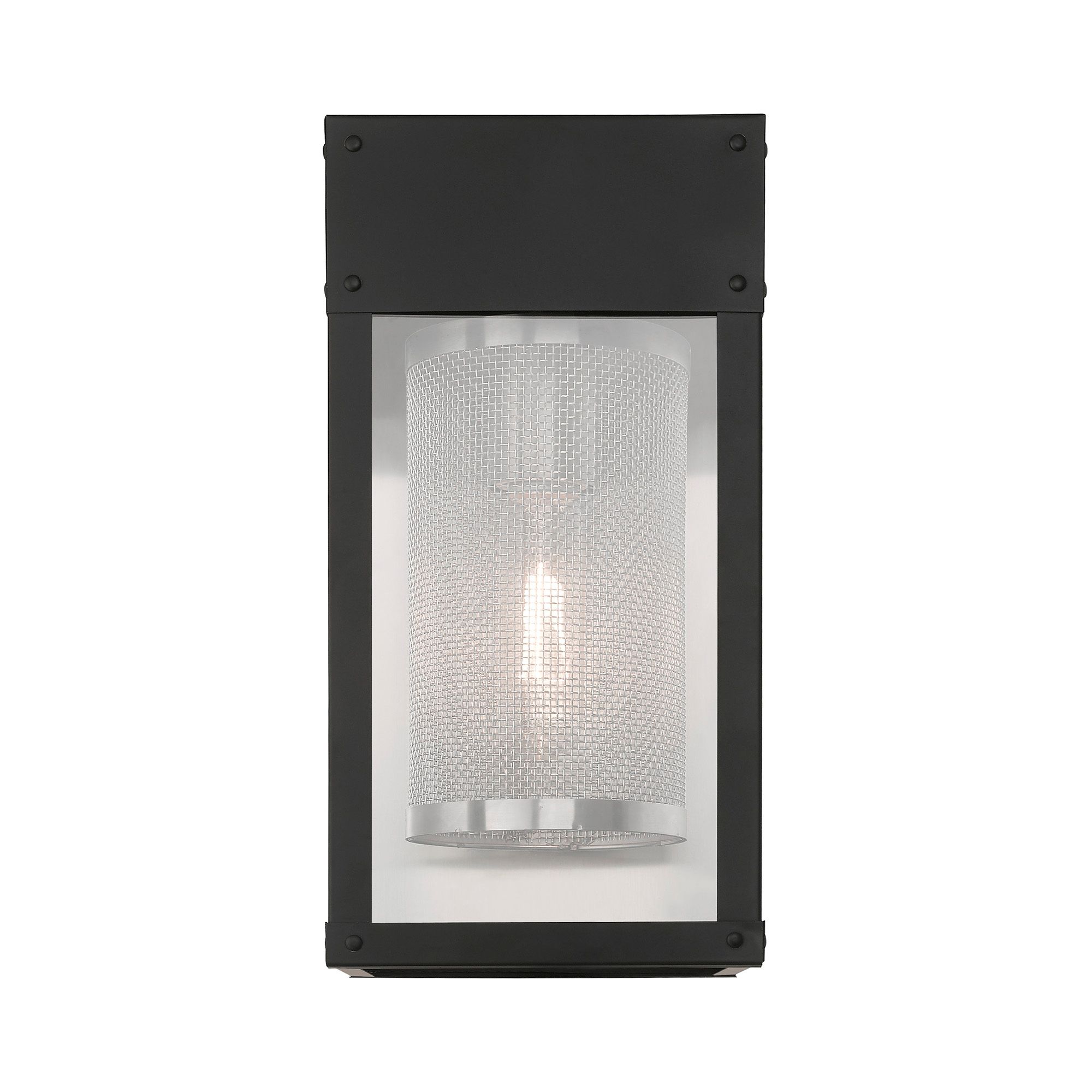 Franklin 12" High Black Outdoor Lantern Wall Light 73J75 Lamps Plus