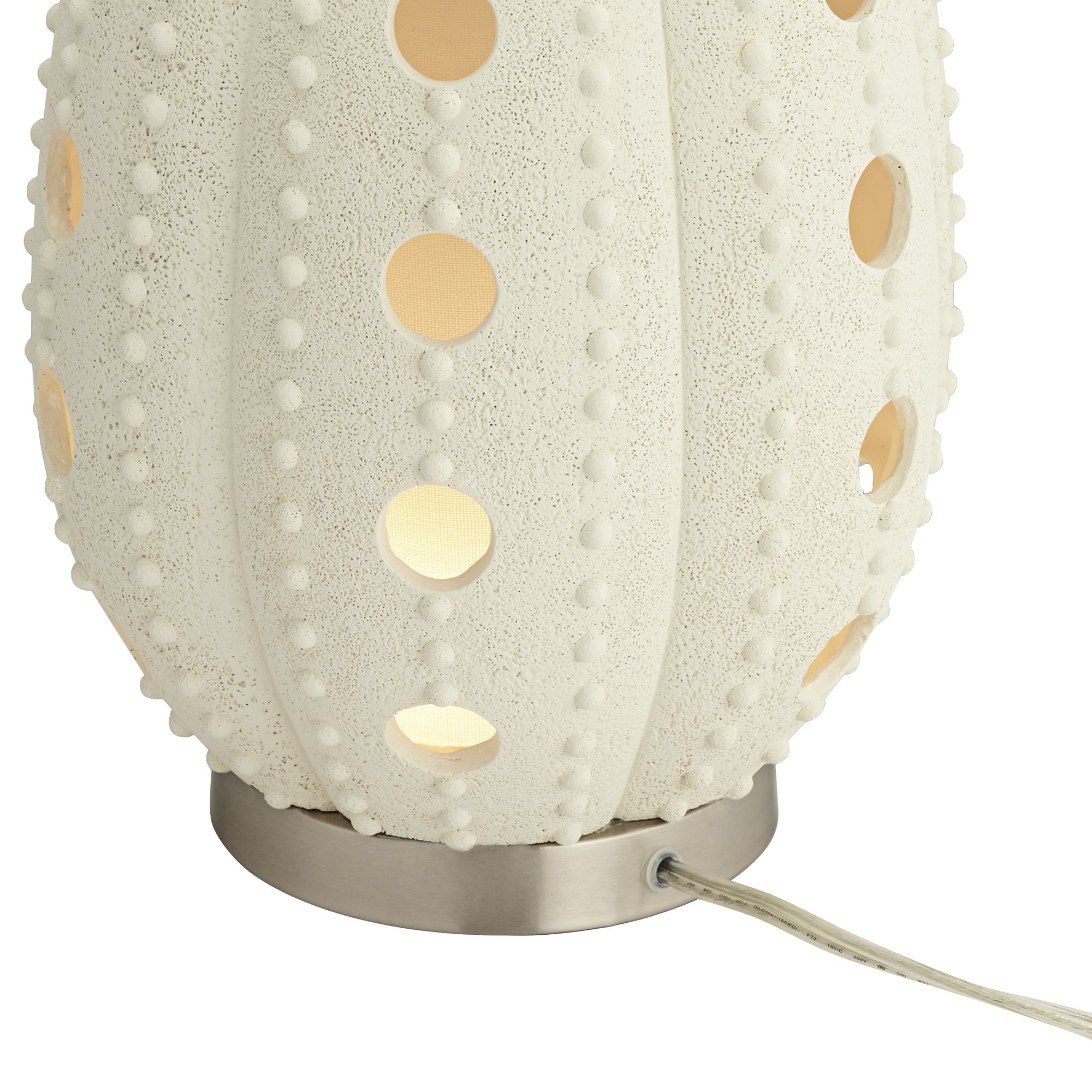 White Sea Urchin Natural Table Lamp with Night Light 75M72 Lamps Plus