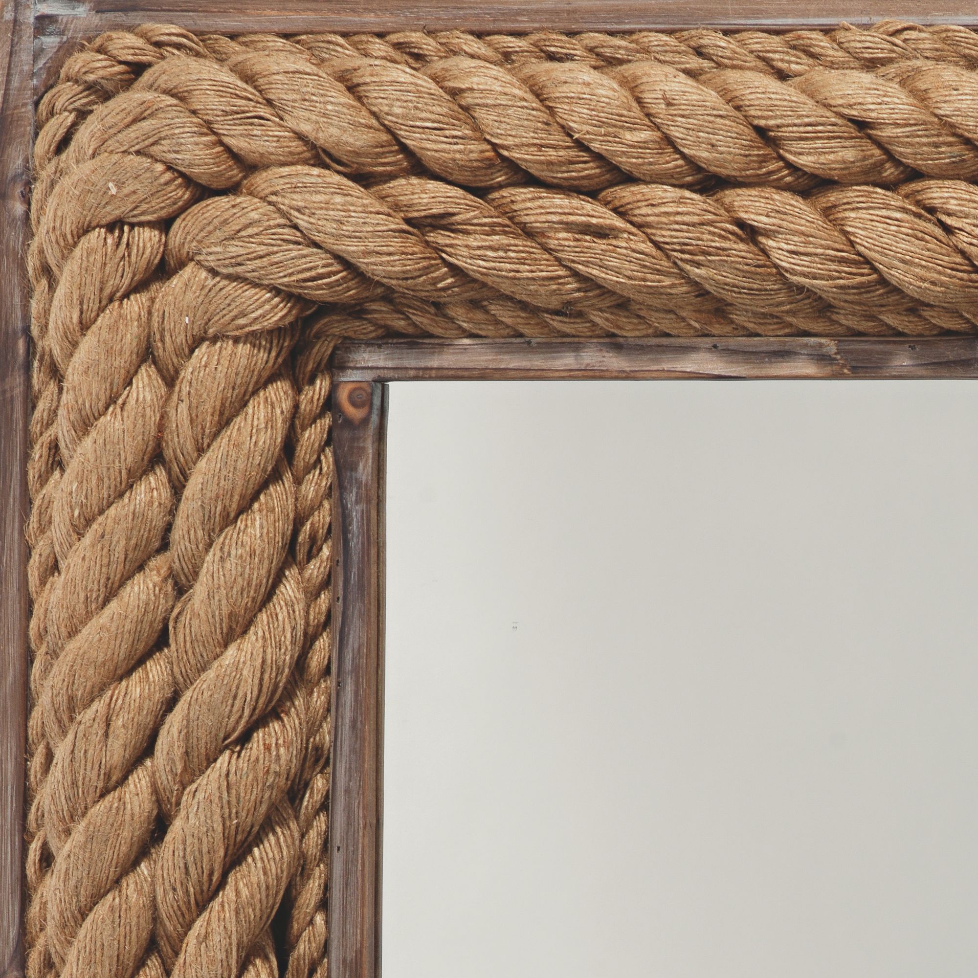 Jute Natural Rope 26" x 36" Wood Wall Mirror 77E41 Lamps Plus
