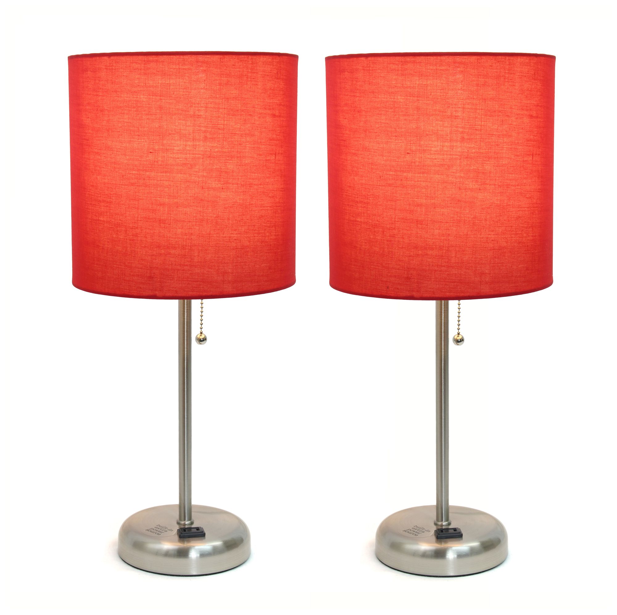 LimeLights 19 1/2" High Steel Red Accent Table Lamps Set of 2 77K38