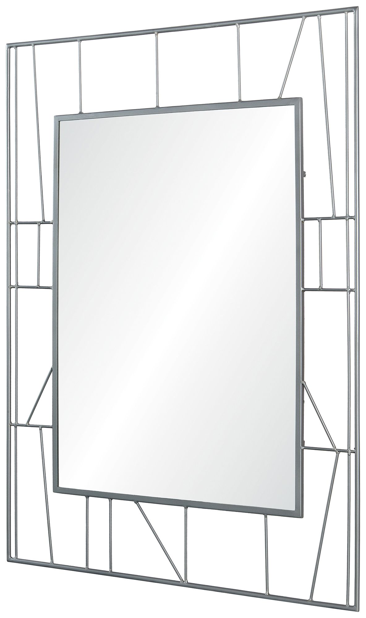 Sorto Antique Silver 30" x 40" Rectangular Wall Mirror 78C35 Lamps