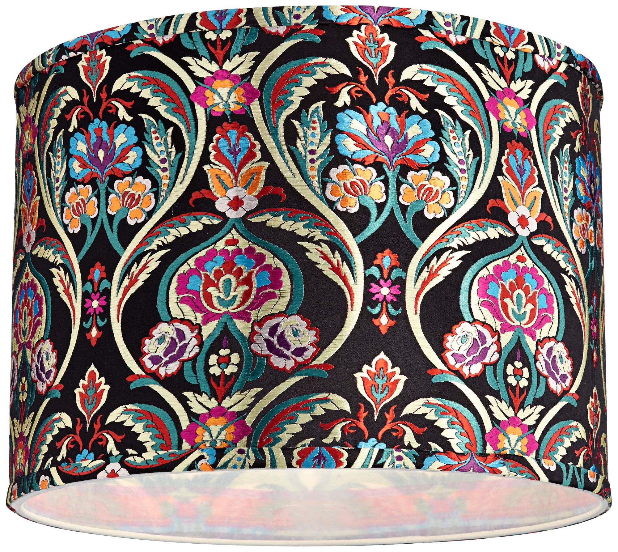MultiColor Embroidered Drum Lamp Shade 15x15x11 (Spider) 78C99 Lamps Plus