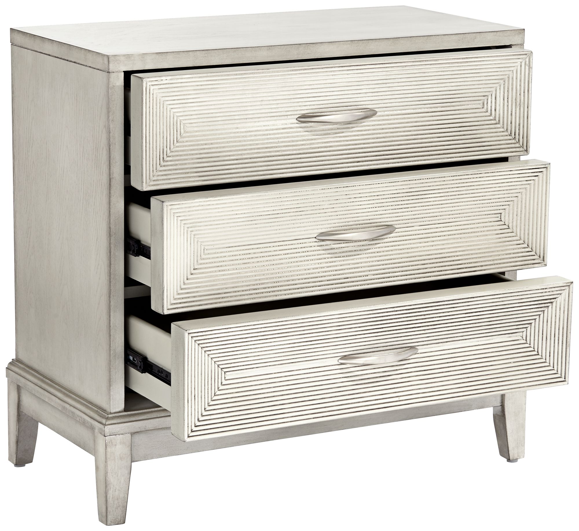 Reeds 31 1/2" Wide White 3Drawer Wood Accent Chest 78M11 Lamps Plus