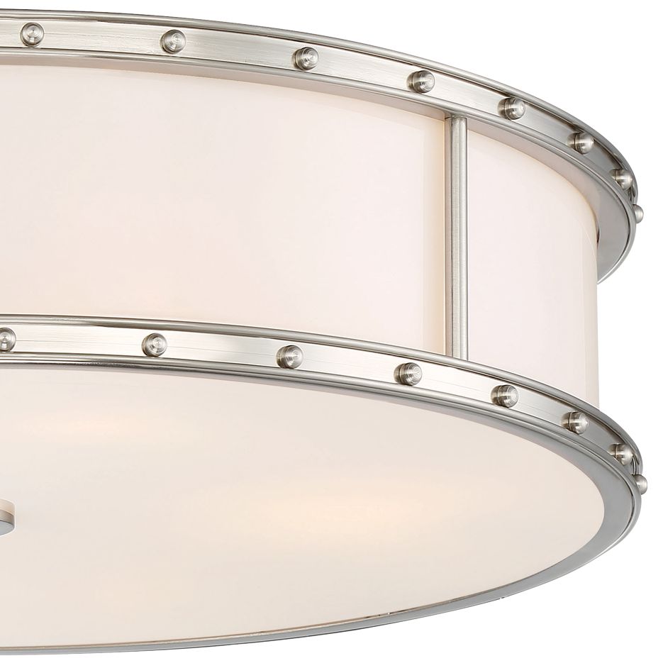 Flush Mount 20 1/4"W Brushed Nickel Drum LED Ceiling Light 78M27