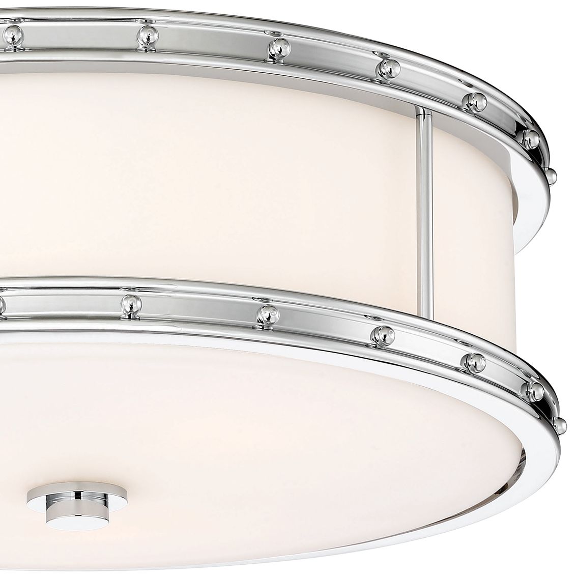 Flush Mount 15 1/2" Wide Chrome Drum LED Ceiling Light 78M41 Lamps