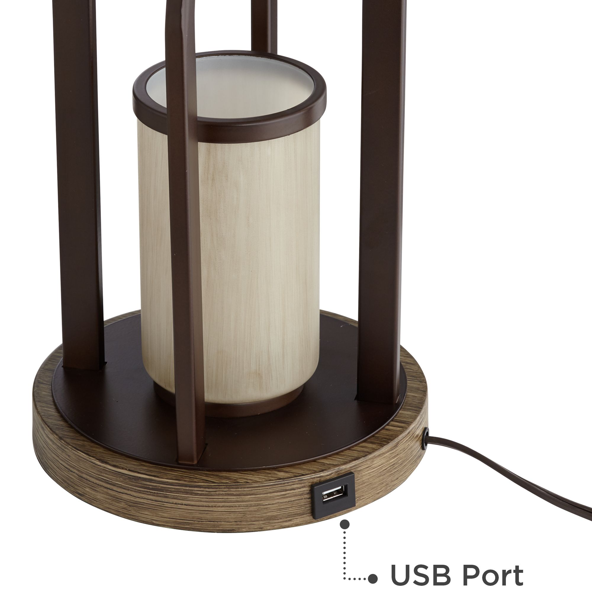Will Bronze Table Lamp with USB Port and LED Night Light 78P36