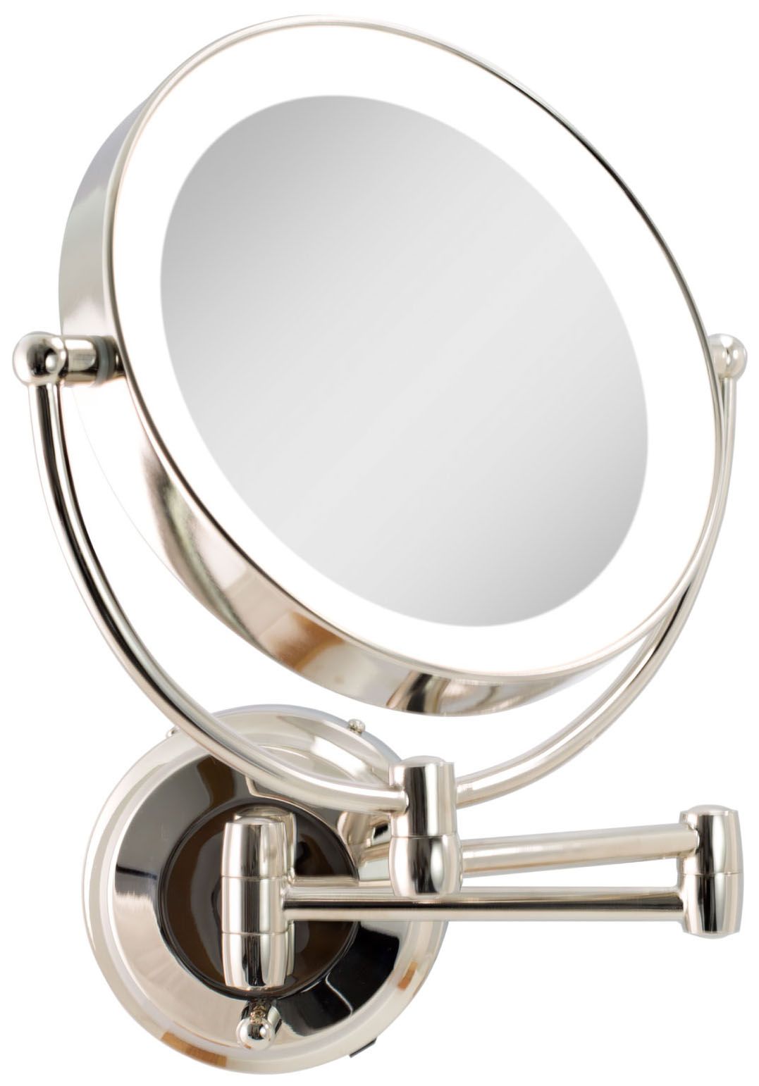 Next Generation Polished Nickel LED Wall Makeup Mirror 78P55 Lamps