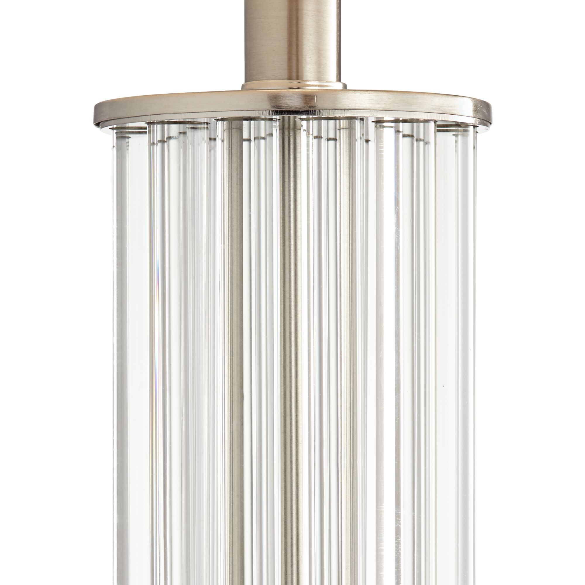 Denise Brushed Nickel Crystal Glass Rod Column Table Lamp 78T14