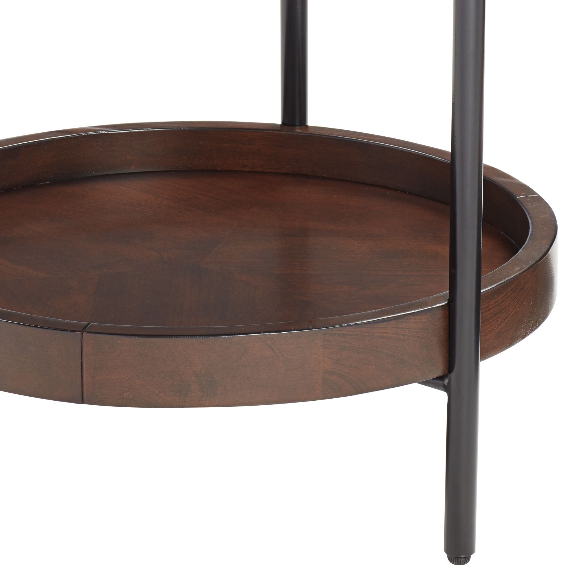 Taos Round Walnut Accent Table 78T58 Lamps Plus