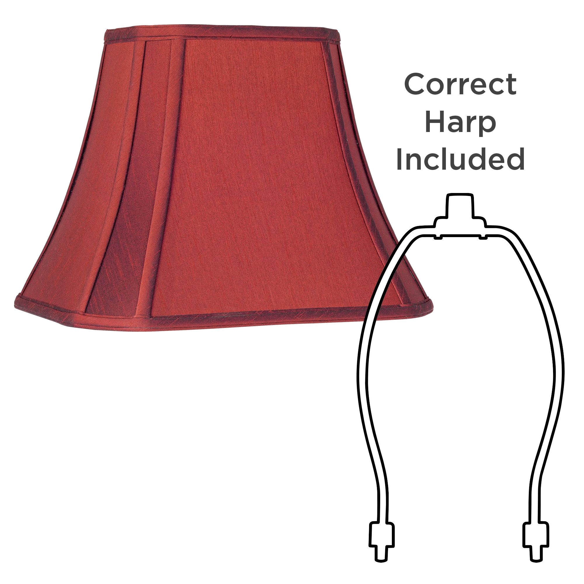 Crimson Red CutCorner Lamp Shade 6/8x11/14x11 (Spider) 79135 Lamps Plus
