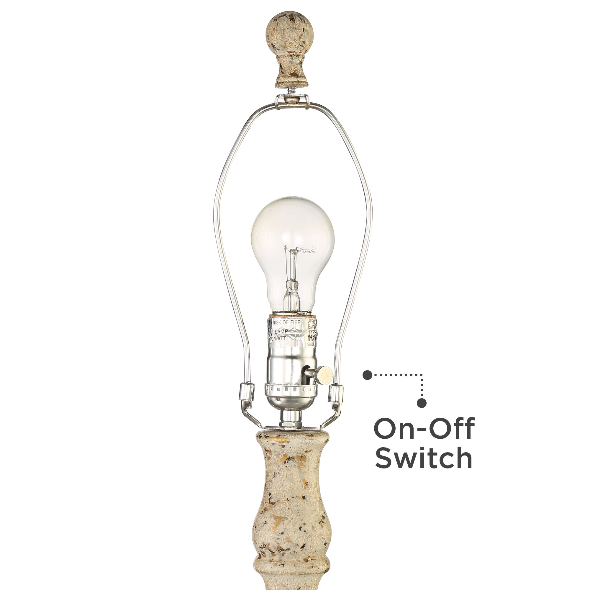 Jackson Distressed Antique White Candlestick Table Lamp 79D08