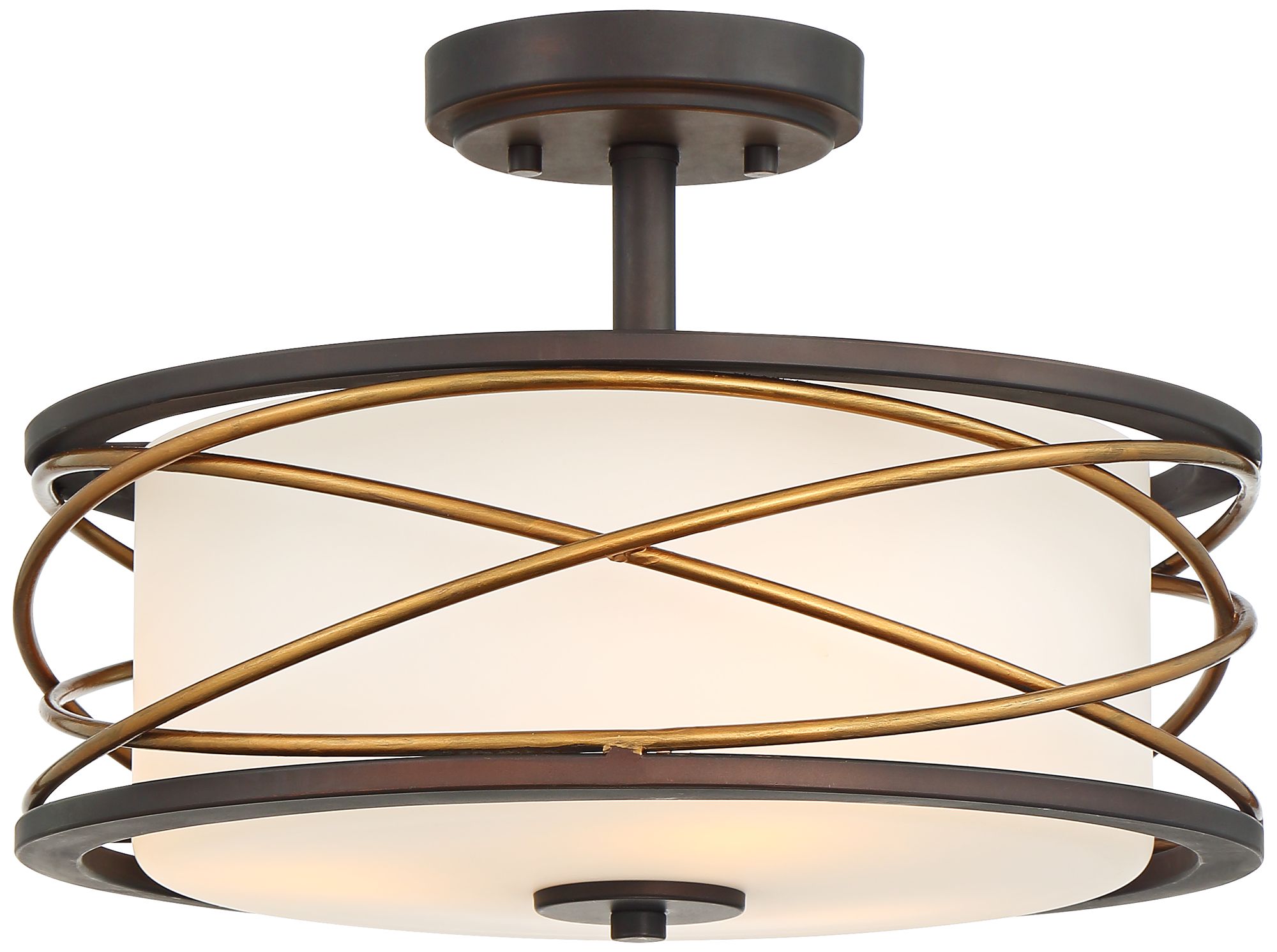 Possini Euro Dannika 14 1/2" Wide White Glass Ceiling Light 79F74