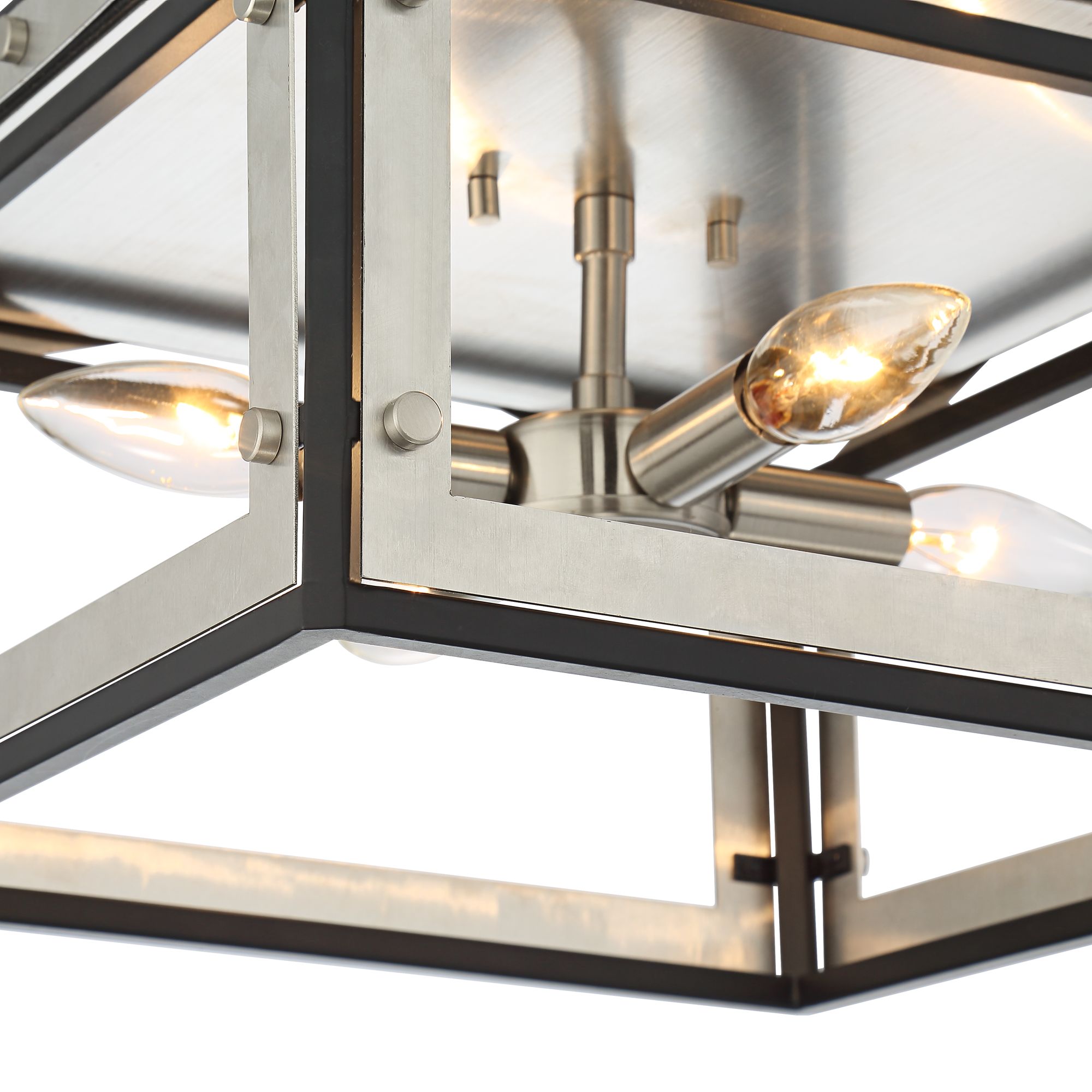 Zen 13" Wide Black and Brushed Nickel 4Light Ceiling Light 79P38