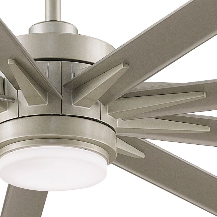 72" Fanimation Odyn Custom Nickel LED Outdoor Ceiling Fan - #79X70