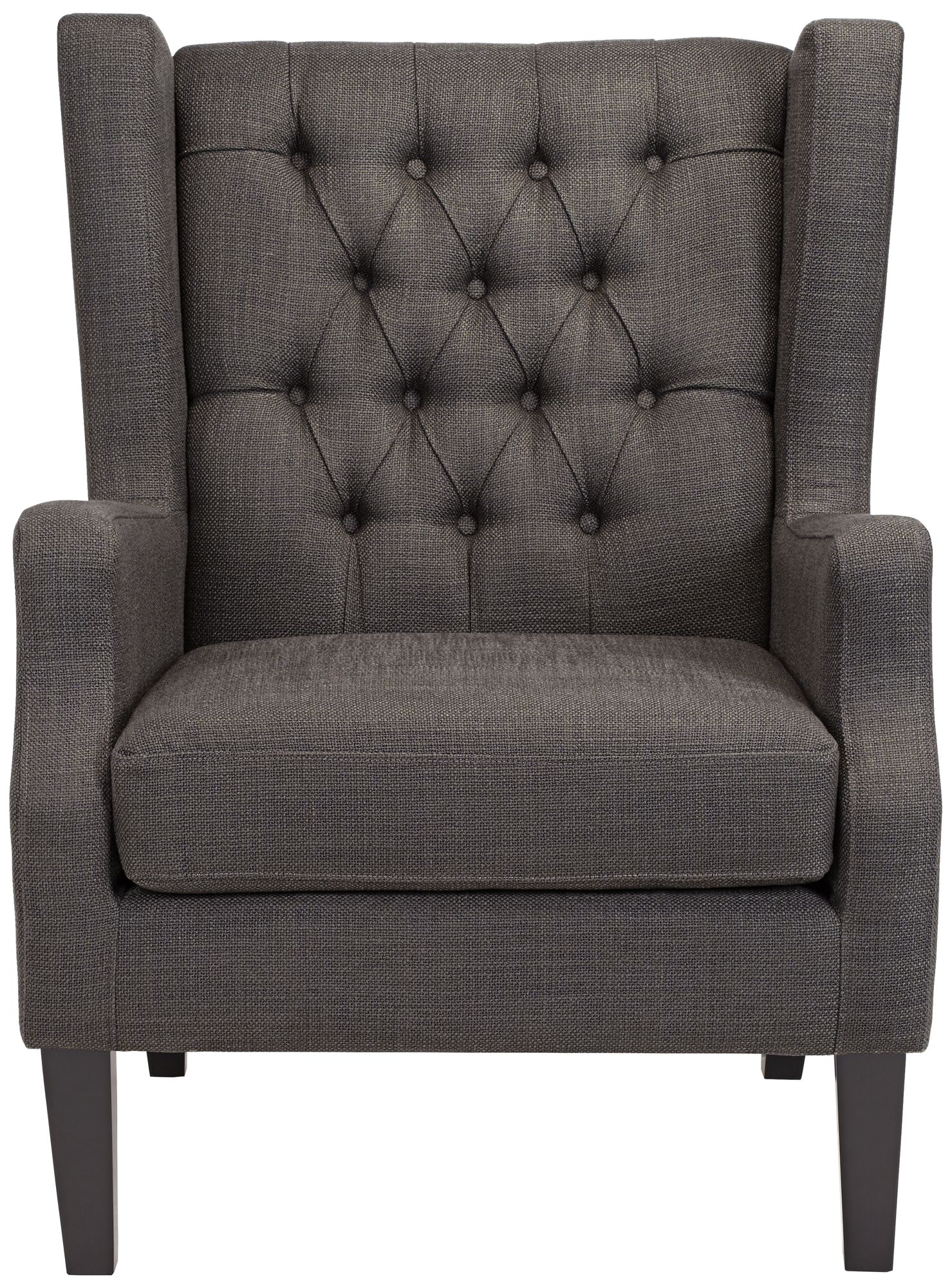 Roan Charcoal Gray Wingback Button Tufted Accent Chair 7D057 Lamps