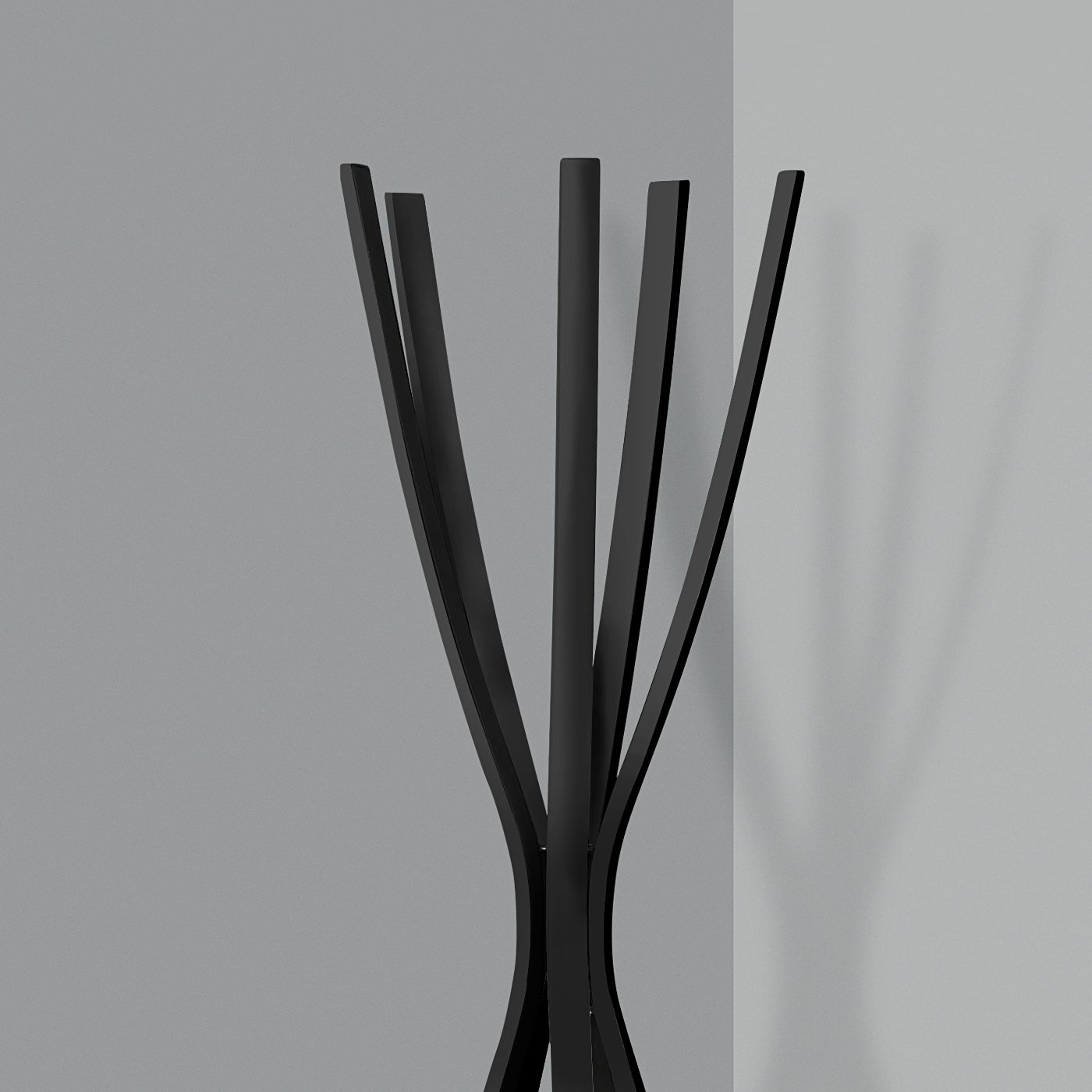 Allura 72" HIgh Satin Black Metal Modern Coat Rack 7G376 Lamps Plus