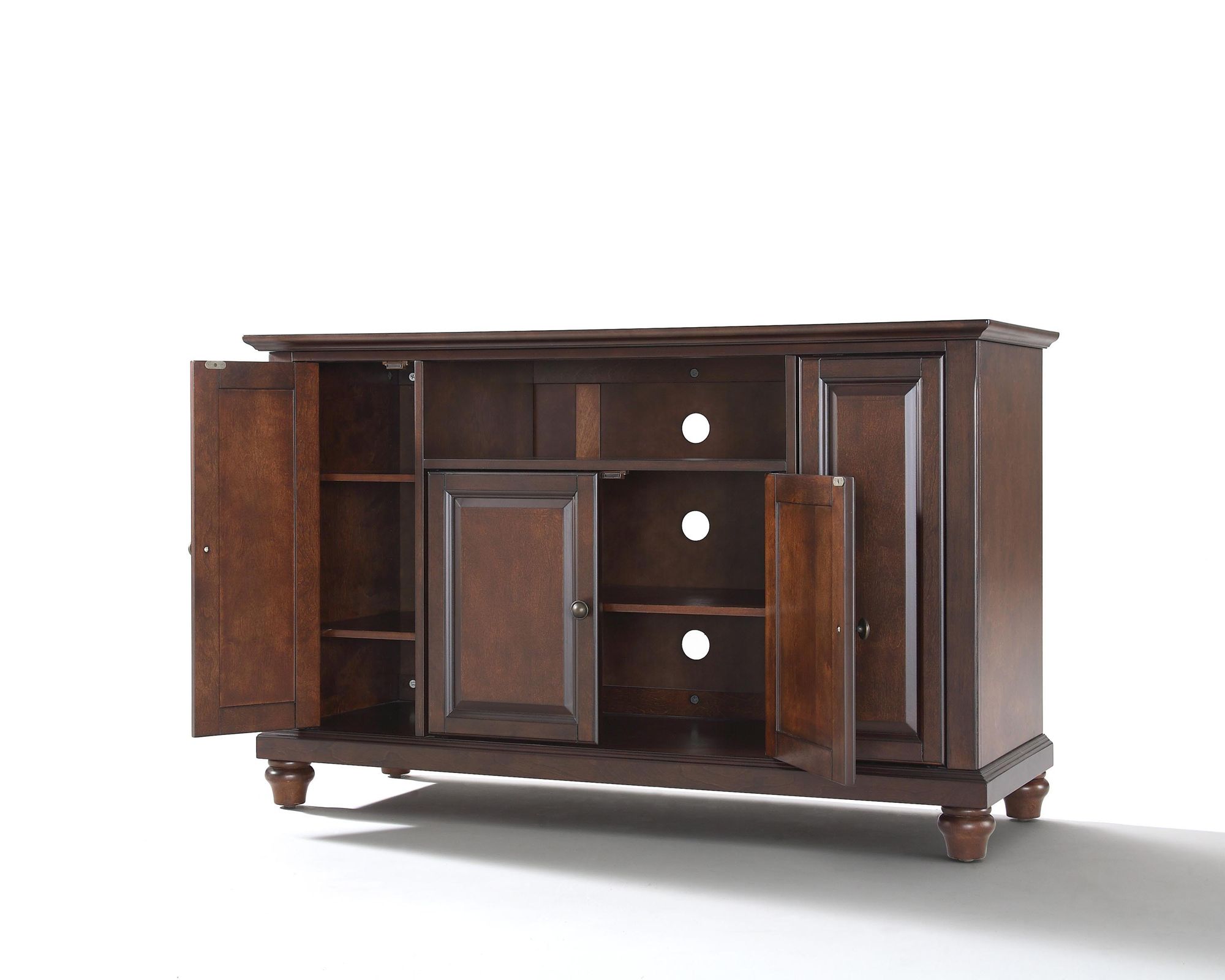 Cambridge 48" Wide Raised Panel 4Door Mahogany TV Stand 7G930