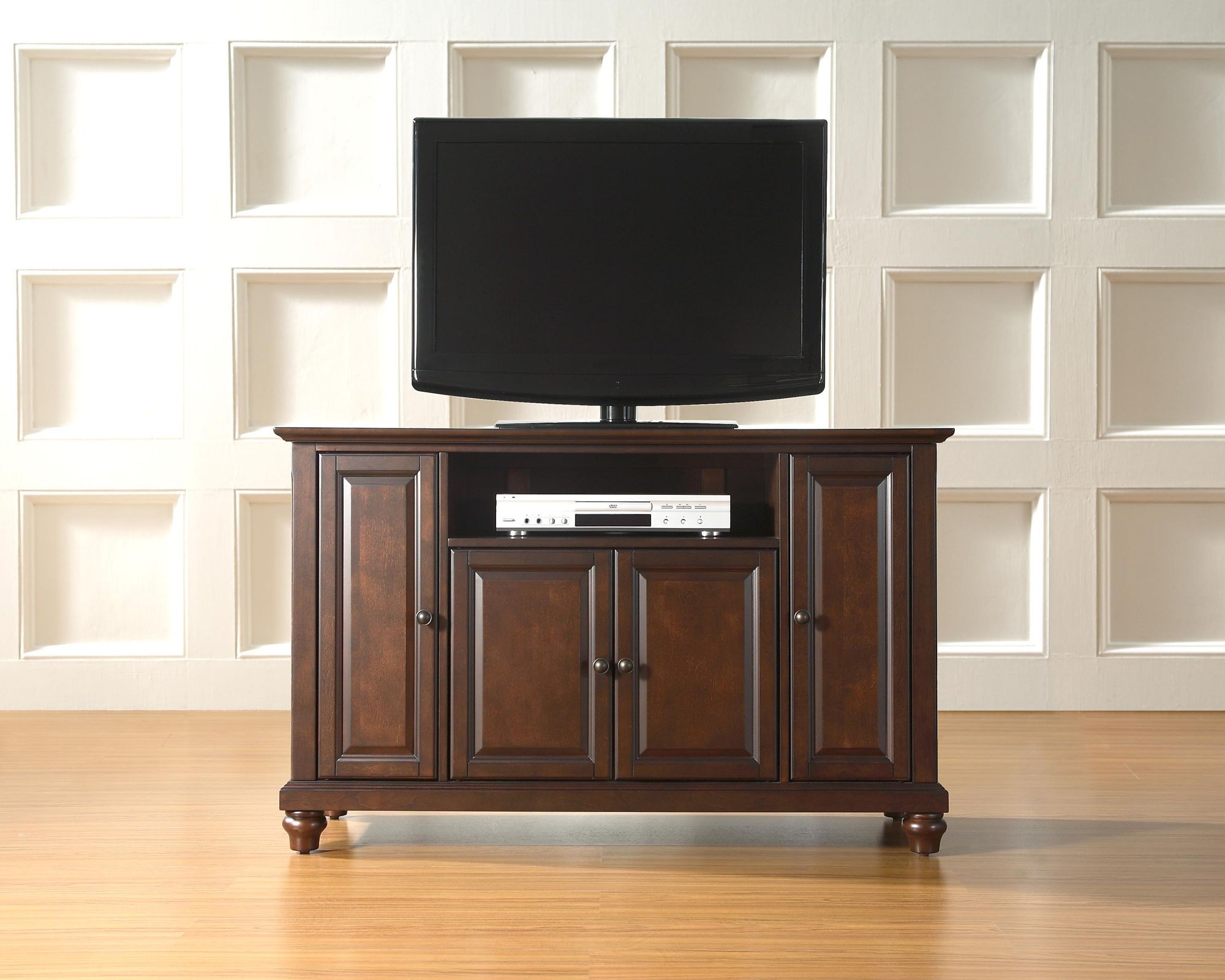 Cambridge 48" Wide Raised Panel 4Door Mahogany TV Stand 7G930