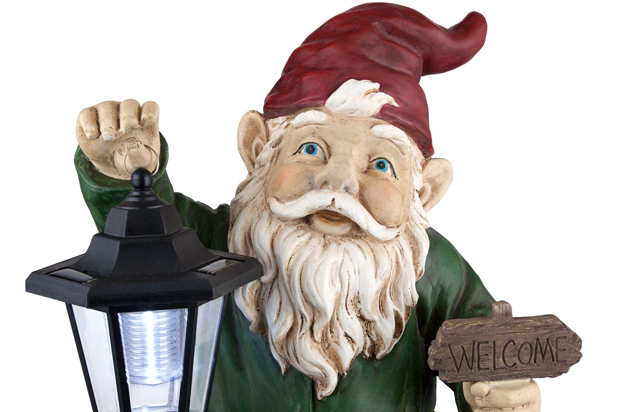 Gnome with Lantern 16" High Outdoor Garden Statue 7J452