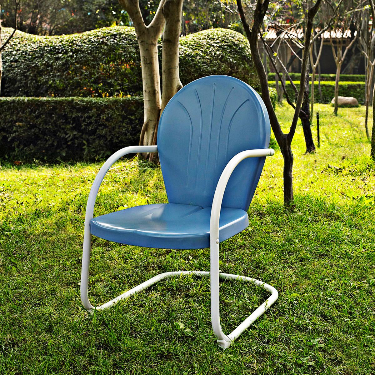 Griffith Nostalgic Sky Blue Metal Outdoor Chair 7J730 Lamps Plus