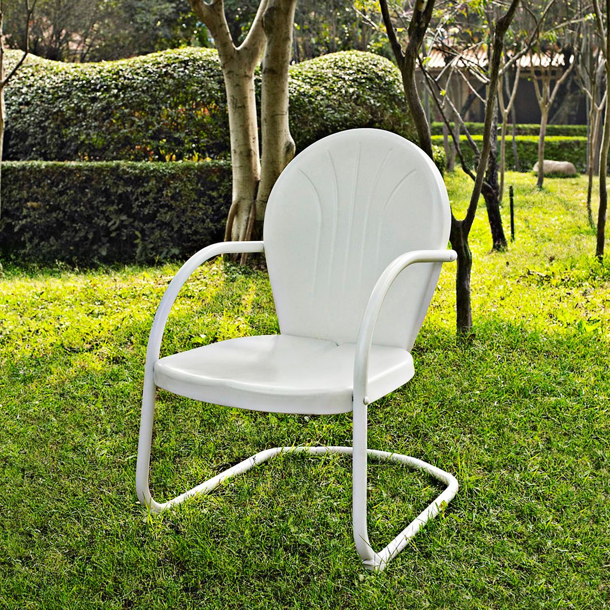 Griffith Nostalgic Crisp White Metal Outdoor Chair 7J735 Lamps Plus
