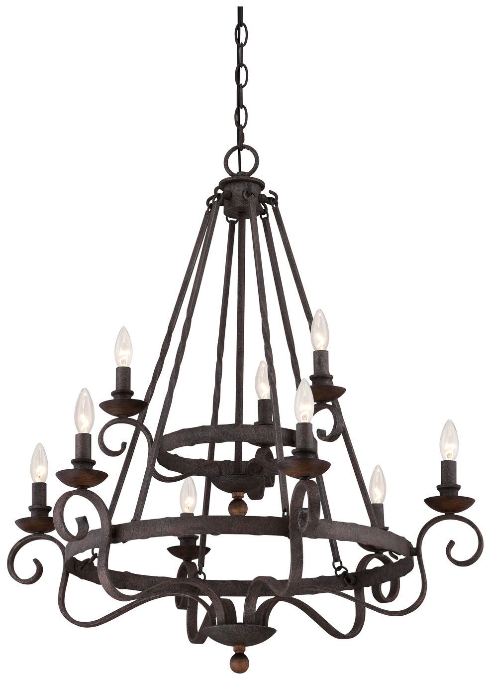 Quoizel Noble 32" Wide Rustic Black Chandelier 7T359 Lamps Plus