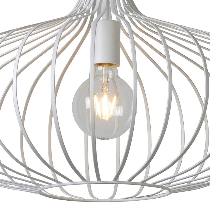 Rosalind 19 3/4" Wide Textured White Open Cage Pendant