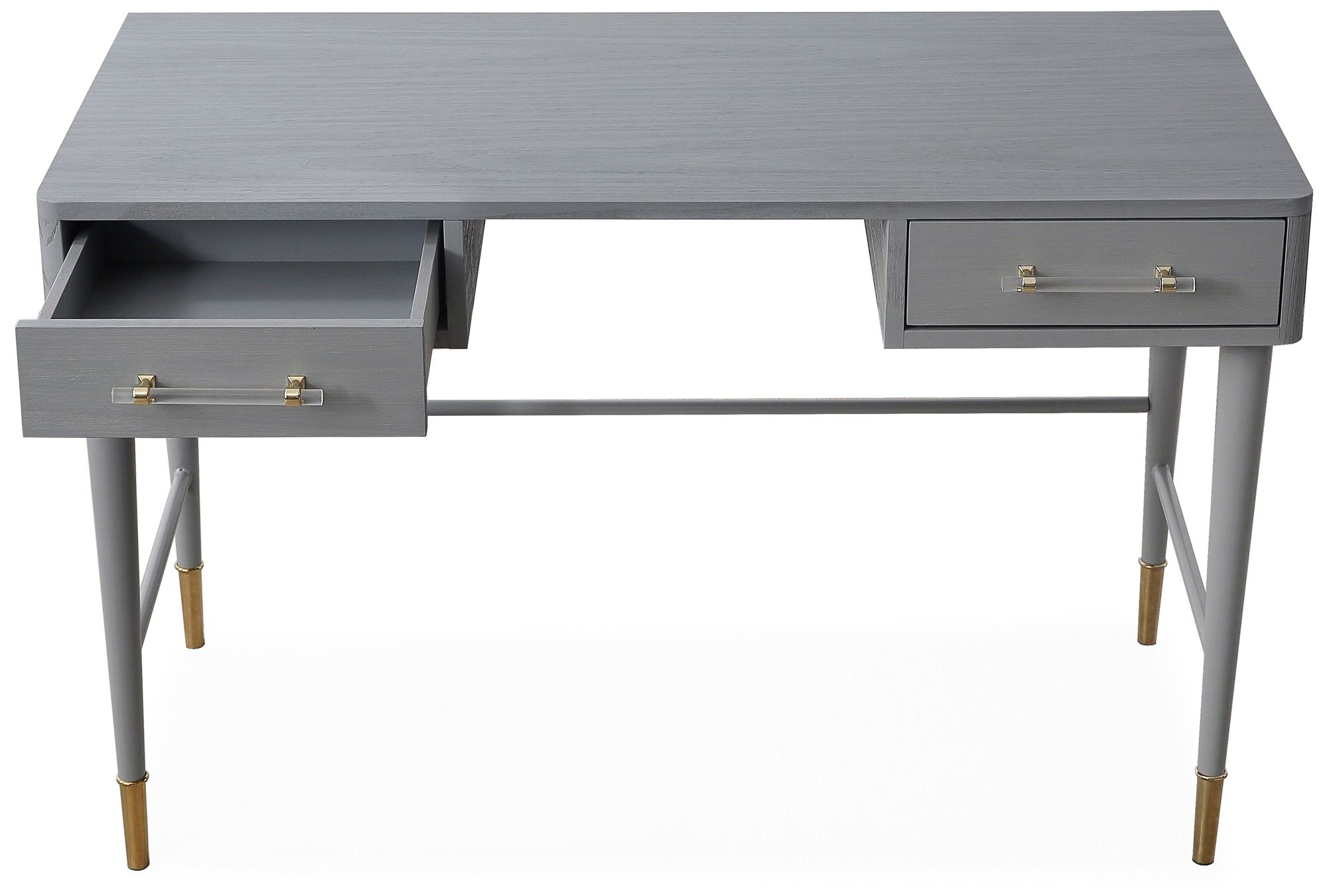 Talia 47 1/4" Wide Brushed Antique Gray 2Drawer Wood Desk 80P21