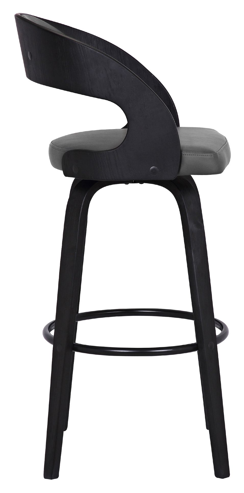 Shelly 30" Gray Faux Leather Swivel Bar Stool 80P33 Lamps Plus