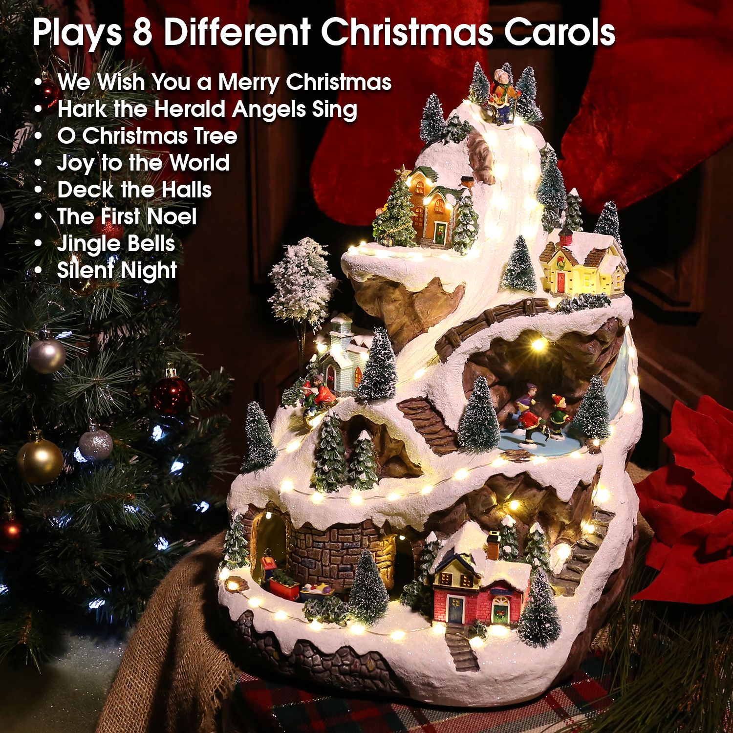 18"H Animated Winter Wonderland Set w/ LED Light and Music