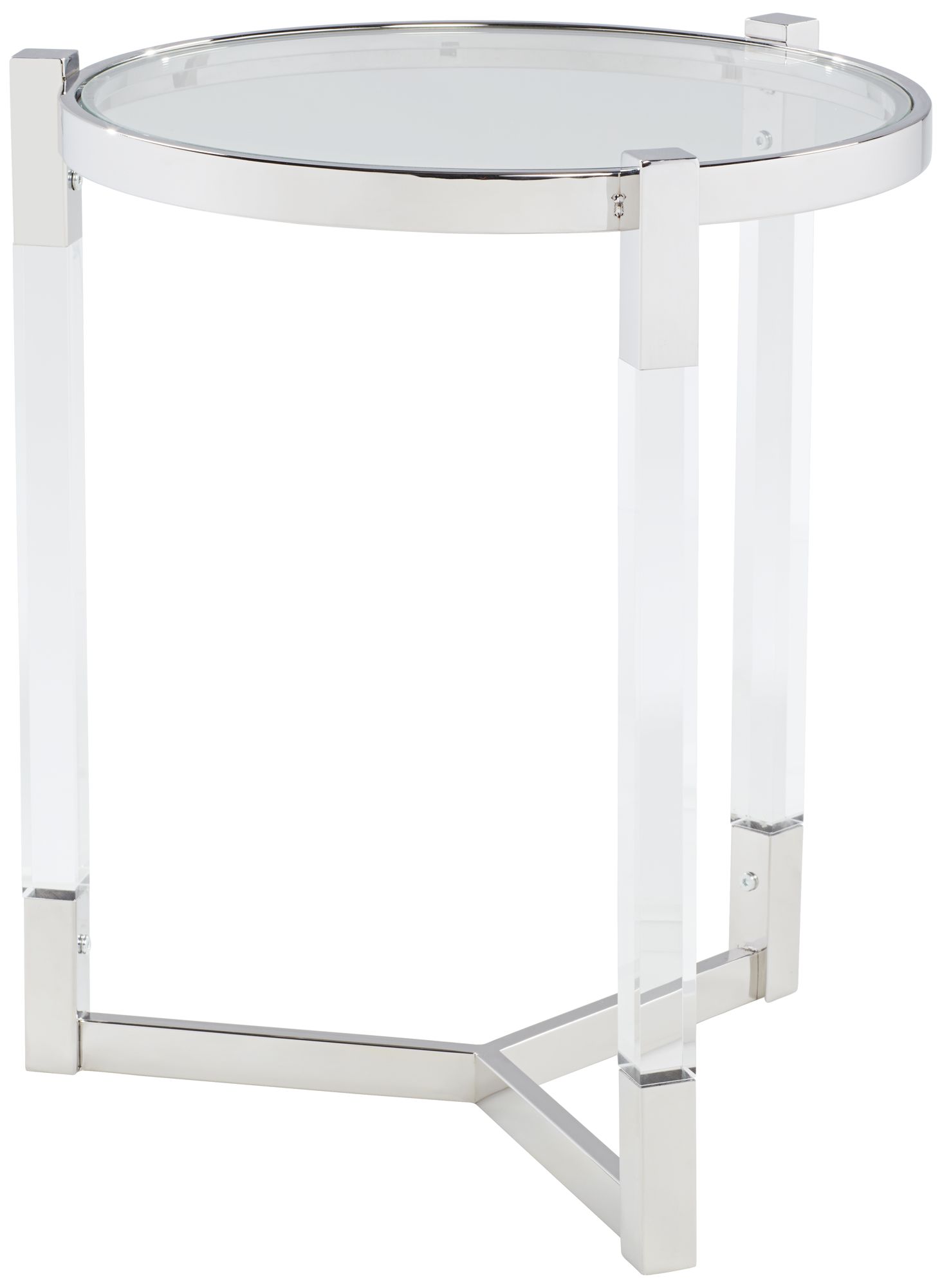 Darla 19" Wide Silver and Acrylic Modern Round Accent Table 81A42