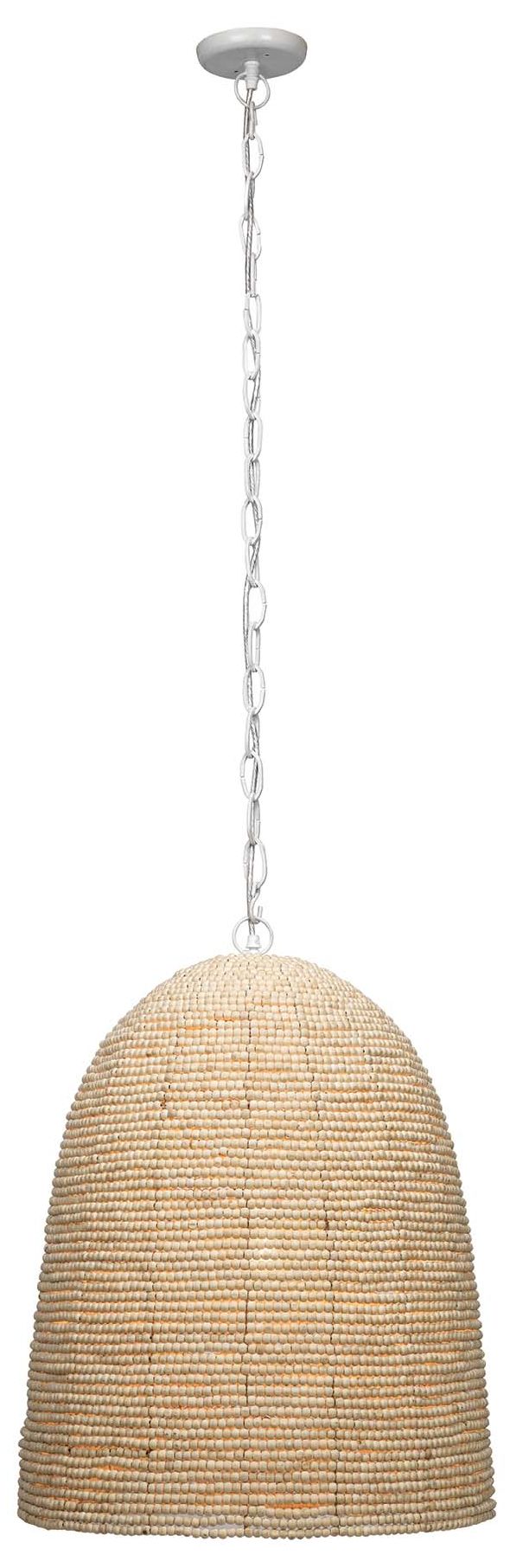 Waterfront 24" Wide OffWhite Mango Wood Pendant Light 83A62 Lamps
